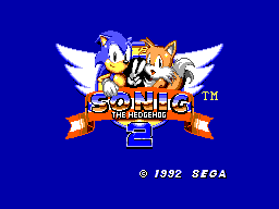 Sonic the Hedgehog 2 title screen for Sega Master System